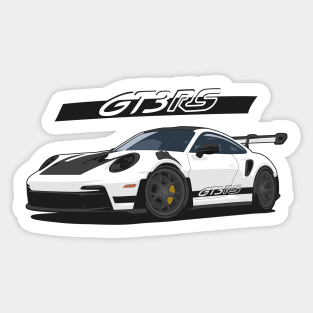 Car 911 gt3 rs white black Sticker